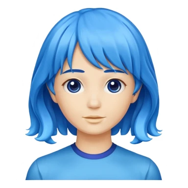blue wig sticker
