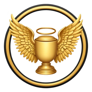 N award-in-frame-decorated-with-golden-angel--wings sticker