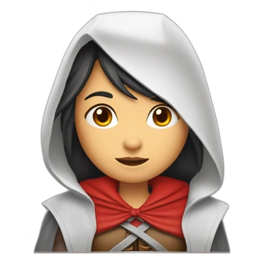 red-ridding-hood-with-long-black-strait-hair-with-white-break sticker