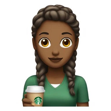 Girl holding Starbucks sticker