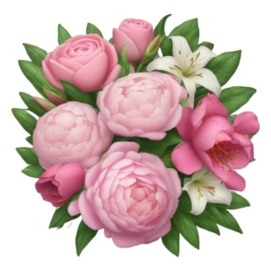 pink flower bouquet sticker