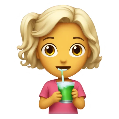 A girl drinking buba sticker