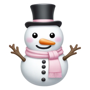 Cute white and light pink snowman sticker