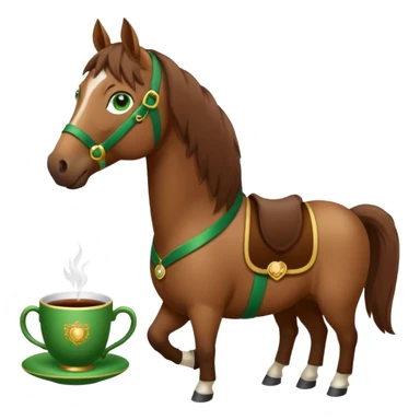 A Horse with a tea Cup  sticker