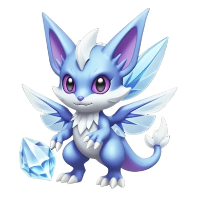 Elemental soft elegant dark dusky mechanical frosty fairy-like fantasy epic rare Glalie-Sneasel-Togetic-Pokémon-Fakémon-hybrid-creature sticker
