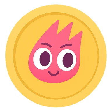 Replace the center of the gold flat token with the mascot head from the provided image, keeping the mascot head in its original colors, centered, no shadows, transparent background, and preserving the gold flat token style. sticker