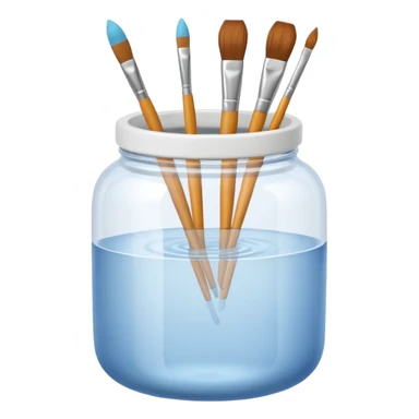 Water jar for brushes sticker