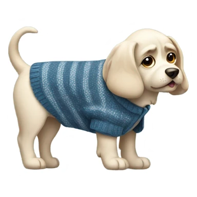 Dog wearing cardigan sticker