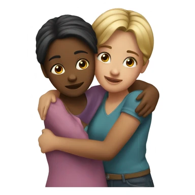 girl hugs girl sticker