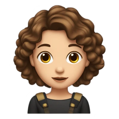 fille brune et bronzée aux cheveux courts et frisés sticker