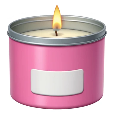 pink candle tin with label sticker