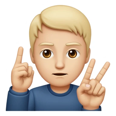 Creat an indifferent face putting up a middle finger iPhones style emoji sticker