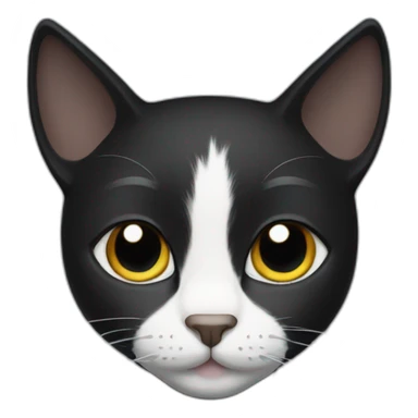black cat with white stripe on nose and forehead sticker