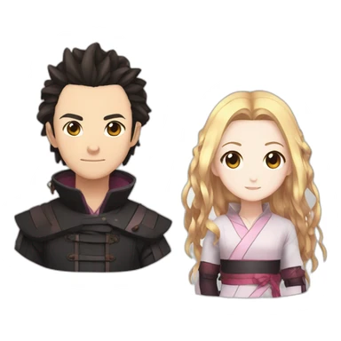 Nezuko et zenitsu sticker