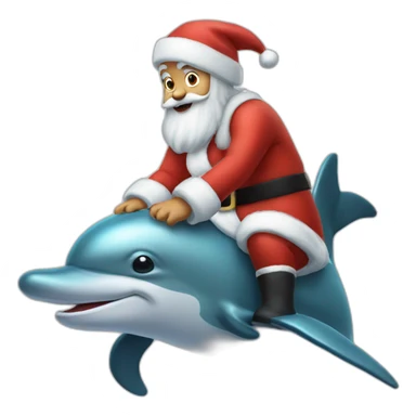 santa-riding-dolphin sticker