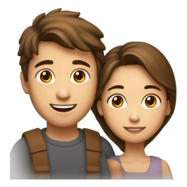 Garçon brun et fille brune en couple sticker