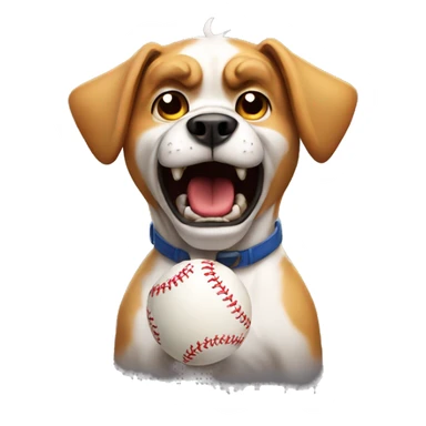 Angry dog with a baseball  sticker