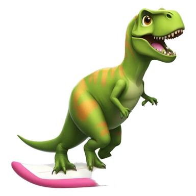 T-Rex surfing with a tutu sticker