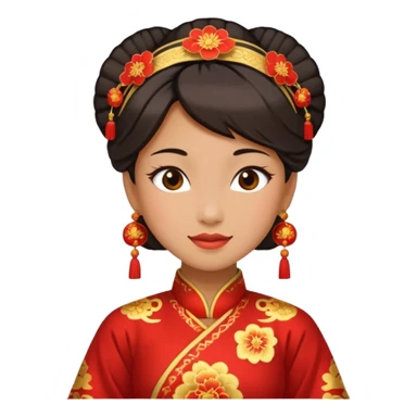 flirty face with chinese costume sticker
