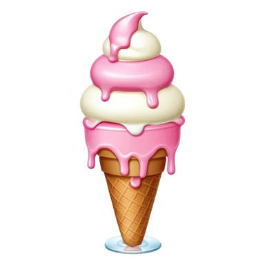 Glass bottle with pink and withe ice cream sticker