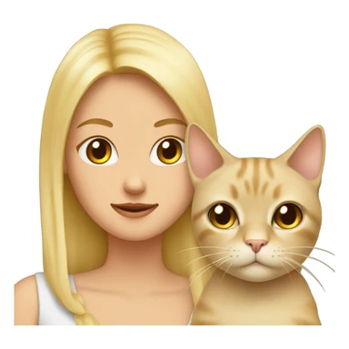 Beige cat with blondy girl sticker