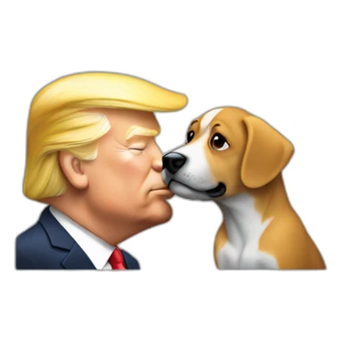 trump kissing a dog sticker