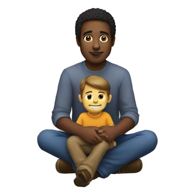 Steven hawkin with a child sitting on his lap sticker
