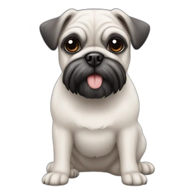 pug x schnauzer with white furr sticker