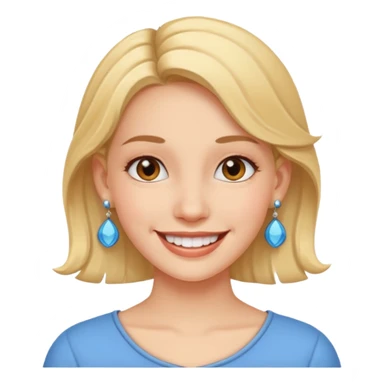 smiling girl with earrings sticker
