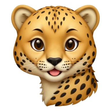 cheetah giving a kiss face sticker