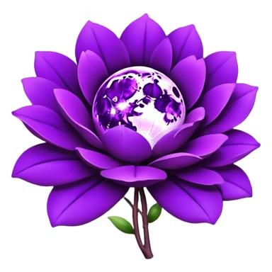 dark purple blossom with a purple Moon sticker
