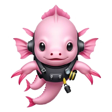 Axolotl wearing scuba diving stuff sticker