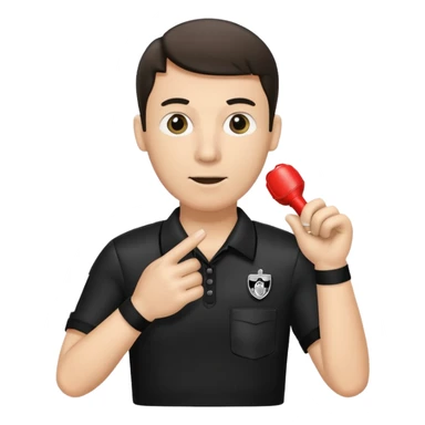 Referee, hold the whistle, black cloth sticker