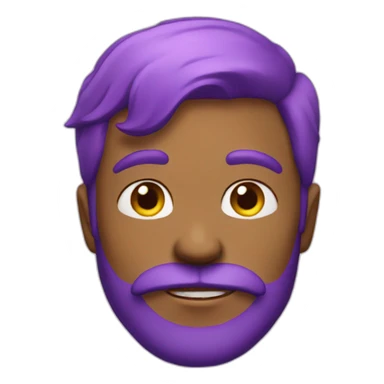 man with purple hair and pink beard with glitter sticker