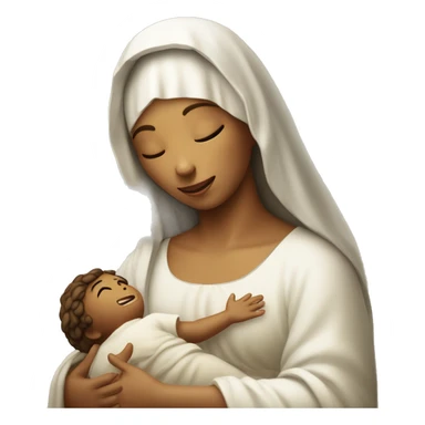 Maria mother of Jesus with Jesus in hands white skin sticker