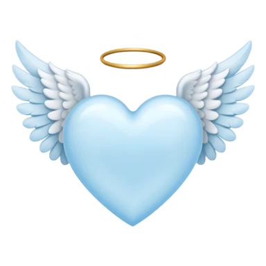 light sky blue heart with angel wing sticker