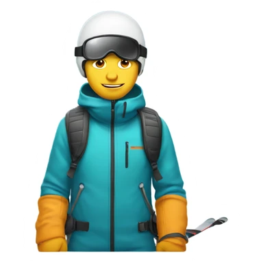 white guy with stubs in skiing gear sticker
