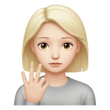 uhh pensive face with hand with fingers splayed on the left sticker