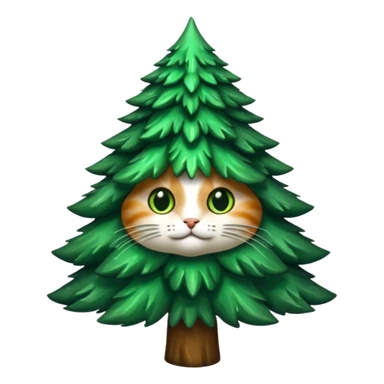 je veux un chapin ! un chat fusionné avec un sapin sticker