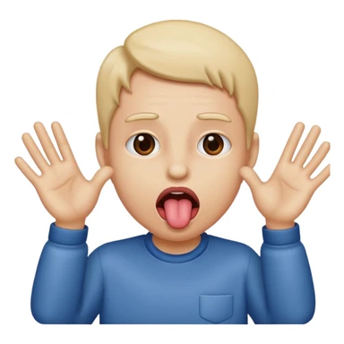 Tongue sticking out and hands going to side sticker