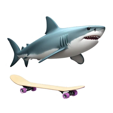 shark skateboarding sticker
