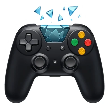 black game controller shattered shattered glass sticker