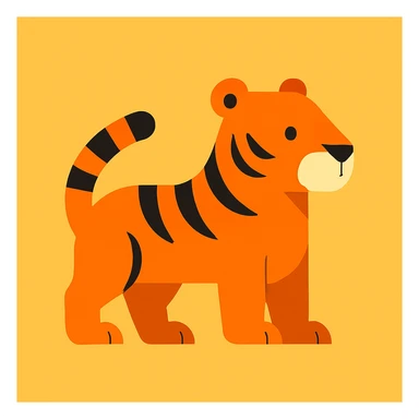 Flat design style tiger sticker