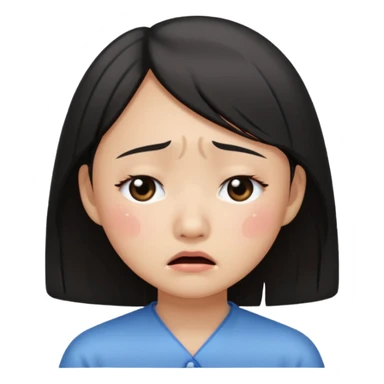 Crying asian girl with clean vibe sticker