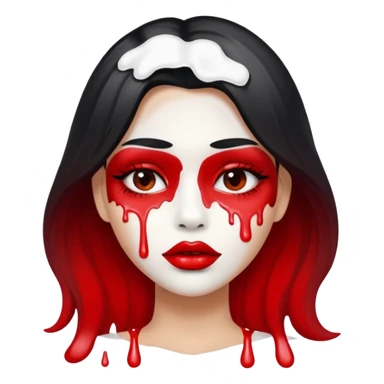 White paint dripping from hot red ombre  lips sticker
