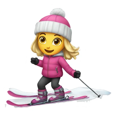Sweet girls skiing sticker