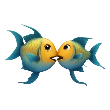 two fish kissing sticker