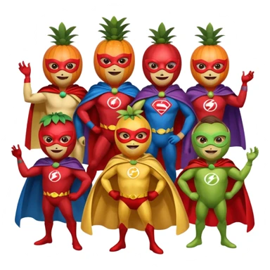 Cape-Wearing Super Fruits sticker