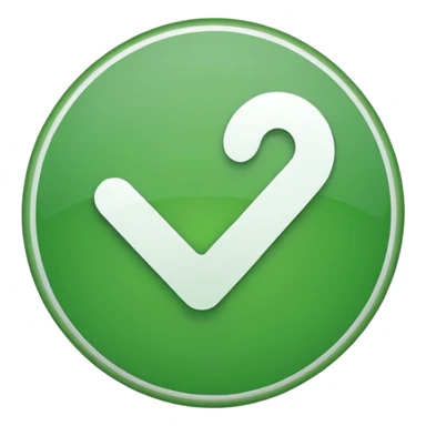 A white tick in a green circle sticker
