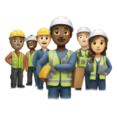 group of workers sticker